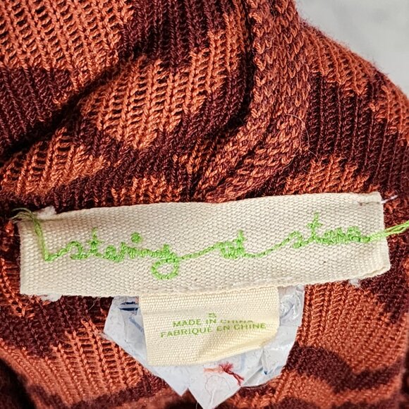 Staring At Stars Orange Artsy Aztec Print Waterfall Cardigan - Picture 6 of 8